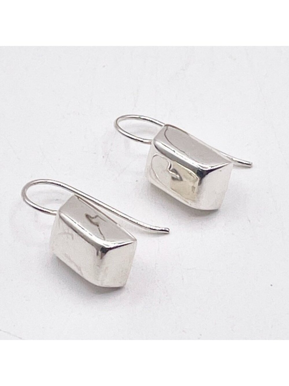 Vintage Silpada 925 Sterling Silver Chunky Rectangle Modernist Dangle Earrings